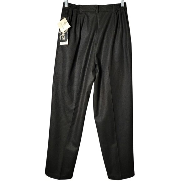 Sag Harbor Petite Womens Black Wool Pleated Business Casual Work Pants 10P - Picture 5 of 9